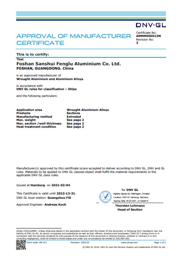 Certificado DNV-1